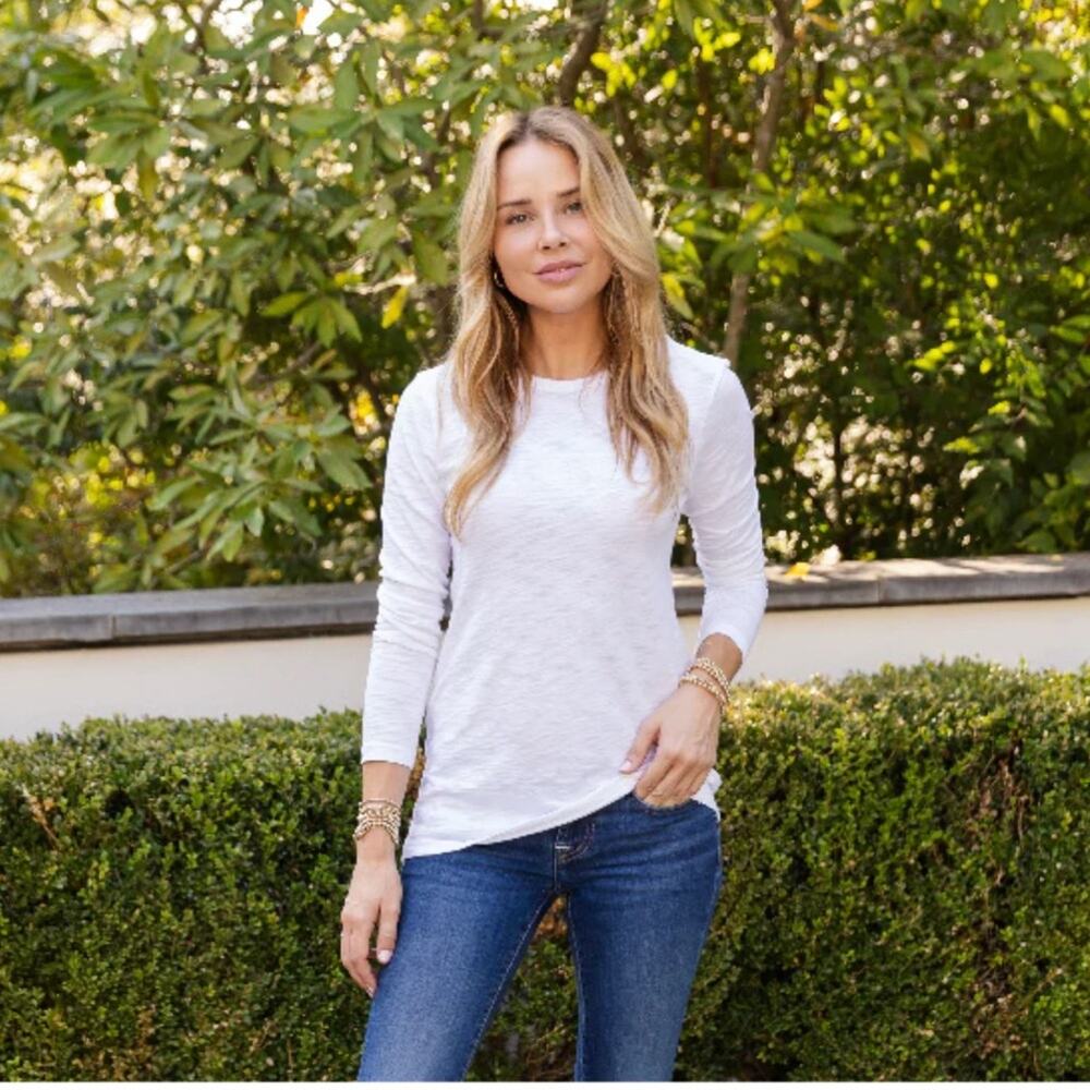 Erin Gray CYA  Long Sleeve Top in slub grey sz sm Minimalist